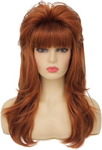 Beehive wig brown 80s - wig,