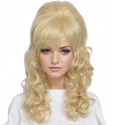 Long wavy blonde - wavy, bouffant