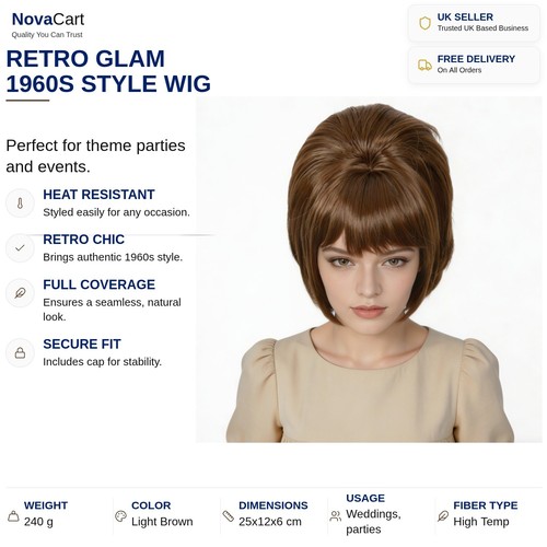 Beehive wig light brown - beehive,